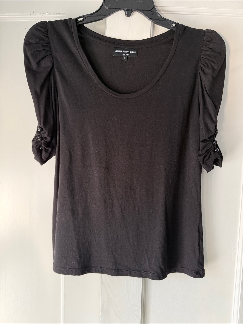 Generation Love Black Puff Sleeve Top